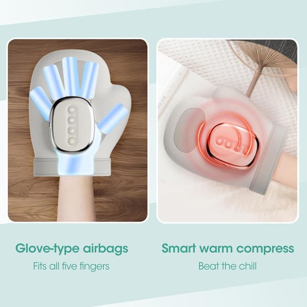 Denne smarte håndmassager har varme- og trykmassagefunktioner, 3 tilstande, 5 intensitetsniveauer og trådløs lufttryksmassage.