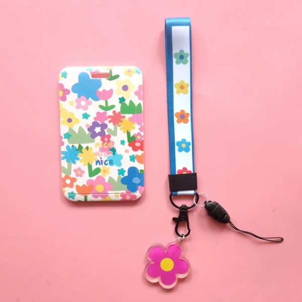 Kreditkortshållare för kvinnor Plast Fashion Cute Female Cover Student Card Case Bus ID Neck Strap Badge E String E String