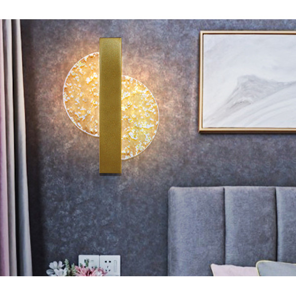 Vegglampe innendørs akryl LED vegglampe - lett luksus stue soverom nattbord - moderne enkelhet - tre-tone belysning - ledningsbruk Golden square gold foil