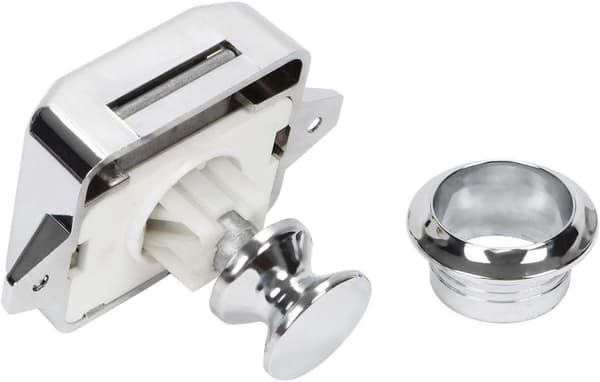 5 stk. sikkerhets trykknapp lås skapdør for bobil campingvogn sølv 5pcs Silver(round)