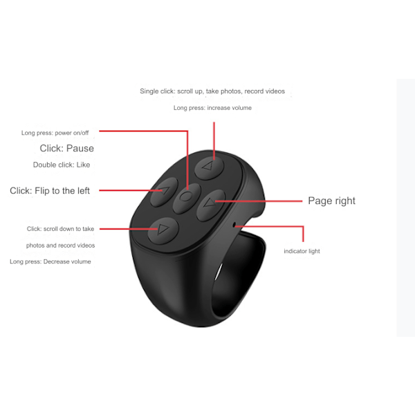 Trådløs Bluetooth Mobil Sidekontroll Douyin Fjernkontroll Hvit white
