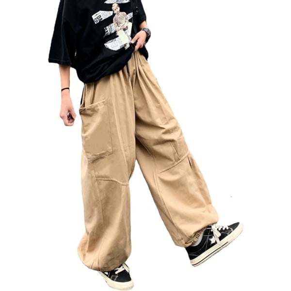 Khaki overalls Gothic Harajuku slacks /XL khaki XL