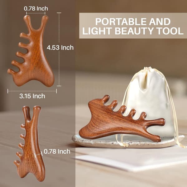 4-i-1 Gua Sha-verktyg för ansikte, hårbottenmassageapparat med presentförpackning, massage