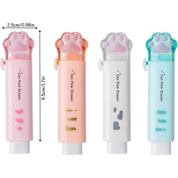 4-pack utdragbart suddgummi, student tryck-dra suddgummi, skriv, kontor, skolmaterial