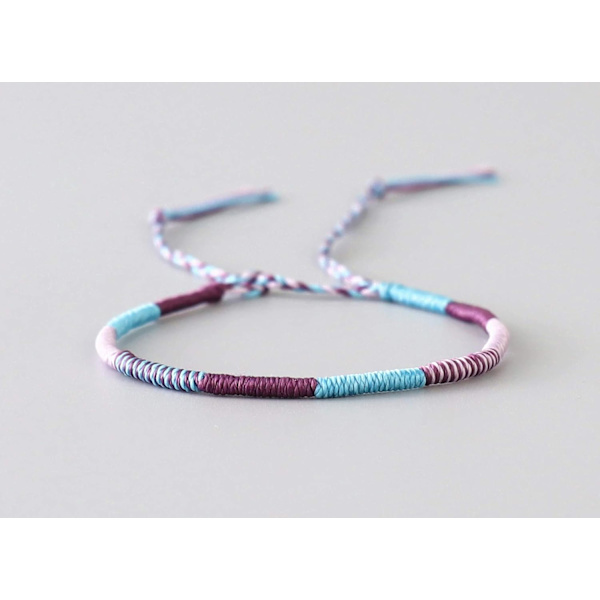 Vaxad tråd armband | Man Kvinna | Vänarmband | Handgjord | för män och kvinnor Morado Rosa Y Azul
