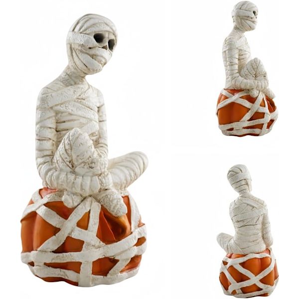 Dekoration, Græskar Mumie, Solcelledrevet Havefigur, Havefigur, Lys Harpiks Skulptur, Hjemmedekoration til Veranda Dekoration, Terrasselys,