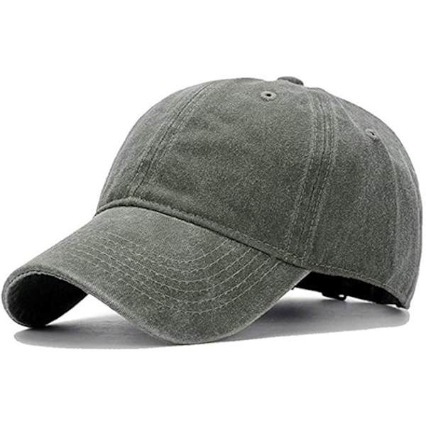 Herr Dam Tvättat Bomull Låg Profil Sliten Vintage Baseballkeps Enfärgad Justerbar Pappakeps