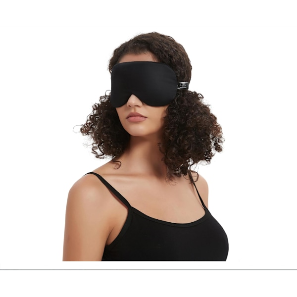 Sovmask för Resor Andningsbar Justerbar Spänne Sovmask (Svart) Black