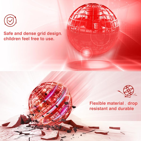 Smart sensor boomerang hover ball, flygande spinner med oändliga tricks, coola leksakspresenter för pojkar och flickor tonåringar inomhus utomhusleksaker red