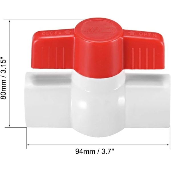 32mm PVC kugleventil til vandforsyningsrør, glat forbindelse 32mm