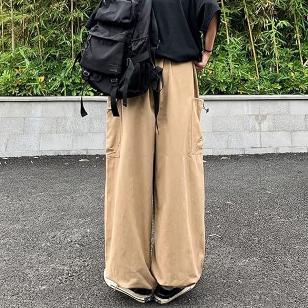 Khaki overalls Gothic Harajuku slacks /XL khaki XL