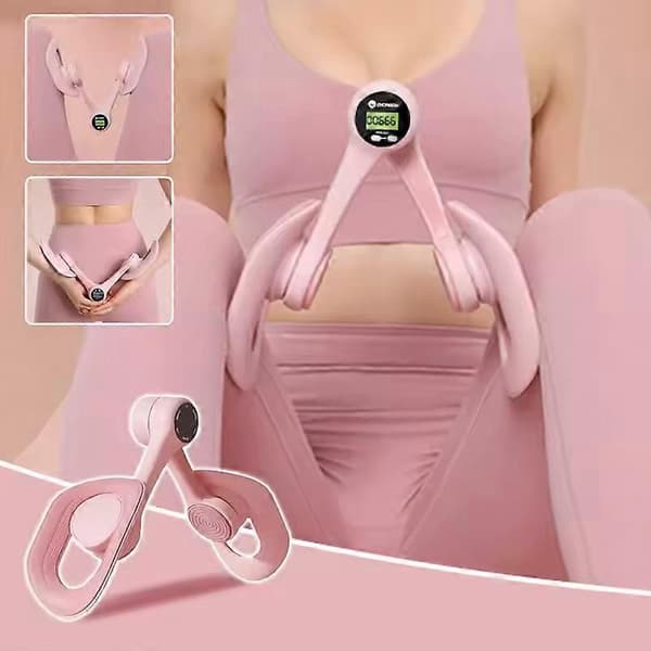 Mireva Fit Bäcken- och Lårtränare Digital Display Bäckenbottentränare Rosa