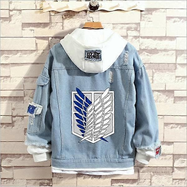2023 Attack on Titan Jacka Casual Denimjacka för Män och Kvinnor blå L L blue