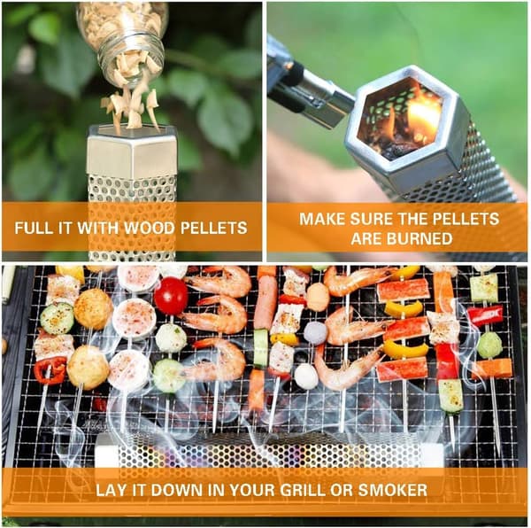 Grillrökare, Perforerad Rostfritt Stål BBQ, Rökgenerator