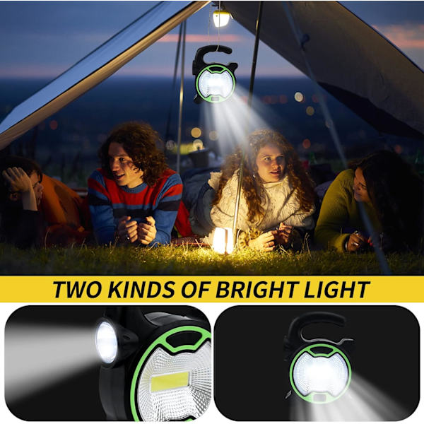 2 st campinglampor batteridrivna tältlampor utomhus campinglykta bärbar LED tältlykta lampa med 2 LED-ljus vattentät