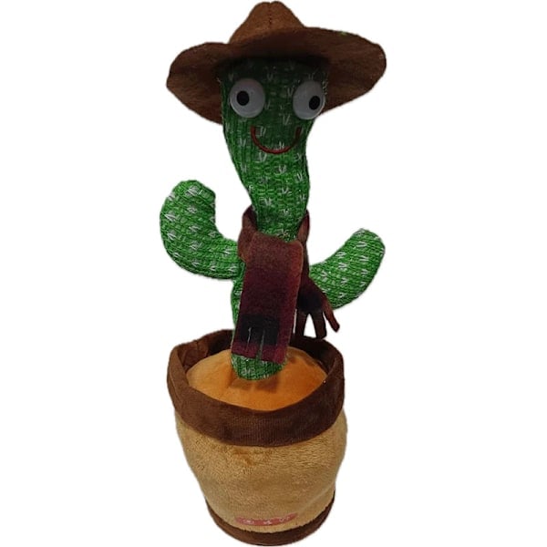 Dancing cactus, talking toy, repeats what you say, sings, dances, records, LED (120 songs) brown