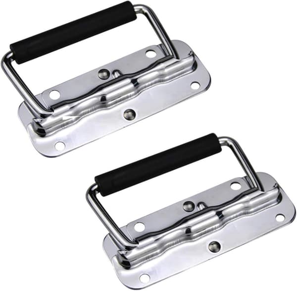 2 st Rostfria Handtag, Fjädervikbara Handtag