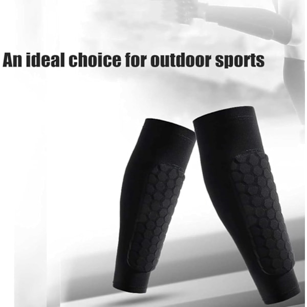 Honningkam Kalvebeskytter Silikon Anti-slip Honningkam Basketball Fodbold Cykling Anti-kollision Åndbar Sports Skinnebeskyttere Fluorescent Green XL