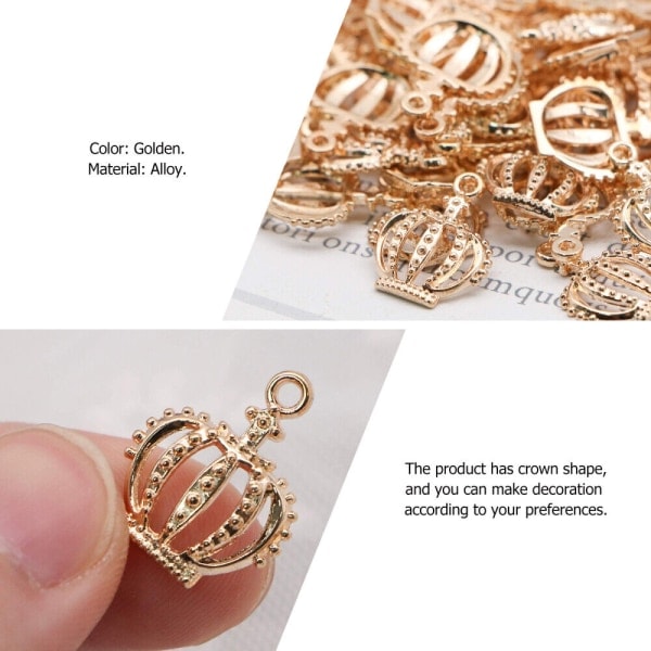 30 stk. miniature kroner charms tilbehør koreansk version
