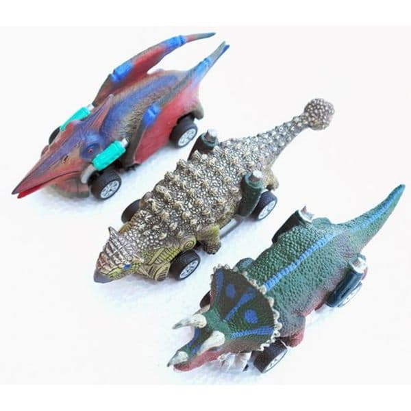 Dinosaurbiler med Trekk-Tilbake-Funksjon (3 stk) - Pakke B -