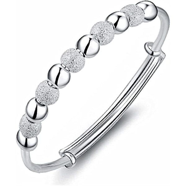 925 Silver Anxiety Calming Bracelet For Women Bead Spinner Bracelet Bracelet