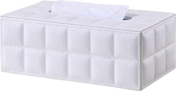 Falsk lær vevboks vevdispenser, 25*14*9.5cm (Hvit)