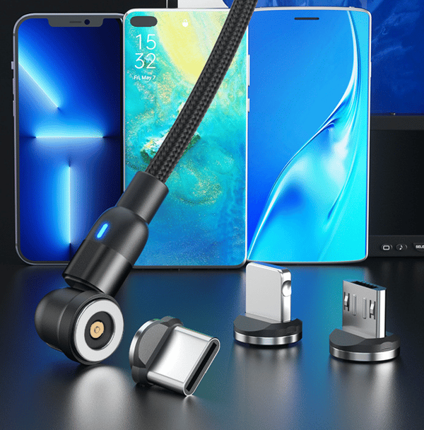 Magnetisk datakabel ladekabel Lightning, Micro USB, USB-C