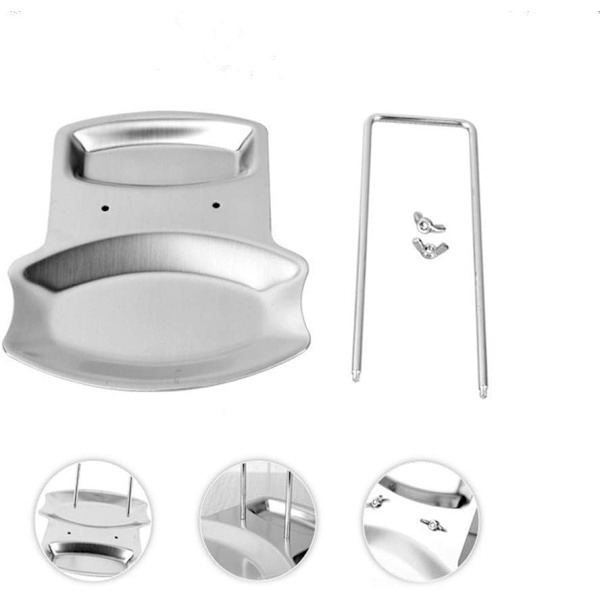 Pannställ lockstöd skedställ rostfritt stål silver 19 x 15,5 x 19 cm