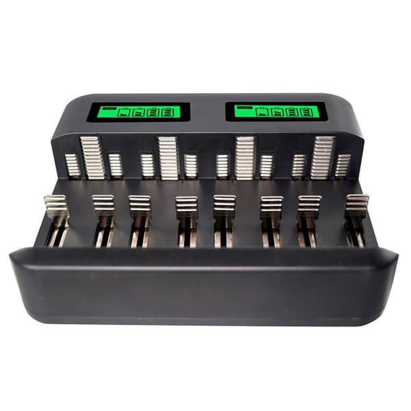 8-Slots Multifunktionel LCD Smart Batterilader