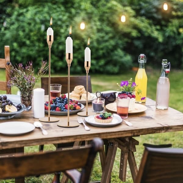 Lysestakepynt for stearinlys, middag med tre deler