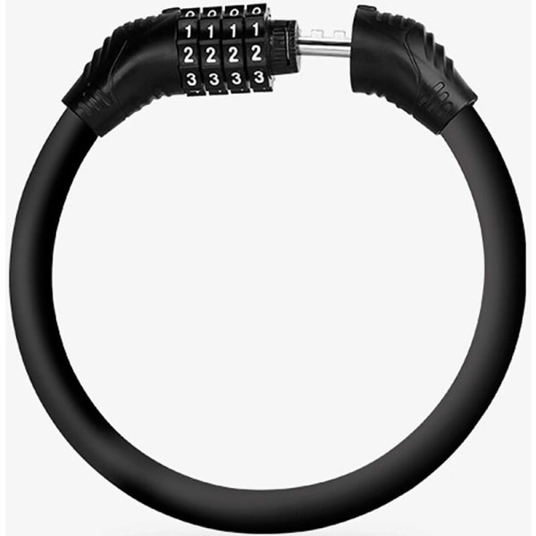 Bærbar cykel adgangskodelås cirkulær lås (sort OPP taske) vit