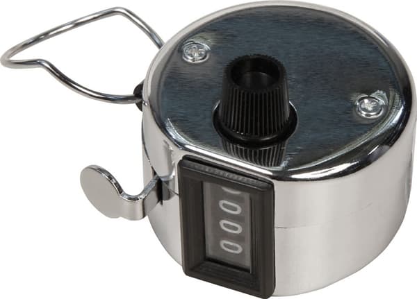 Mekanisk håndteller, metallhus med ring for fingergrep