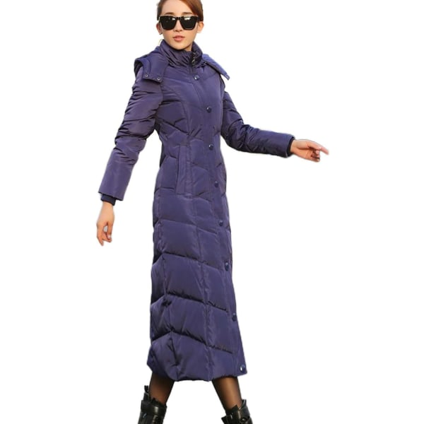 Kuninkaallinen untuvatakki naisten raskas takki, hupullinen takki /XXL Royal blue XXL