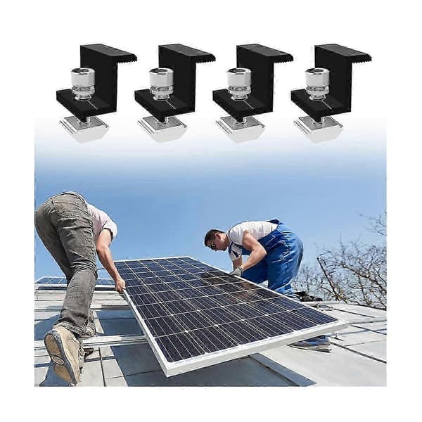 12-pakning Solcellemodulholder Endeklemme, Endeklemme for montering av solcellepanel, Sideklemme for PV-solcelle