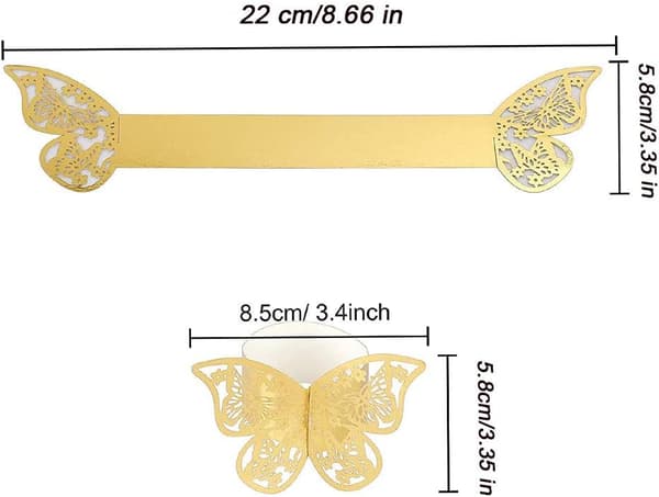 Butterfly papirservietring 50 stk.