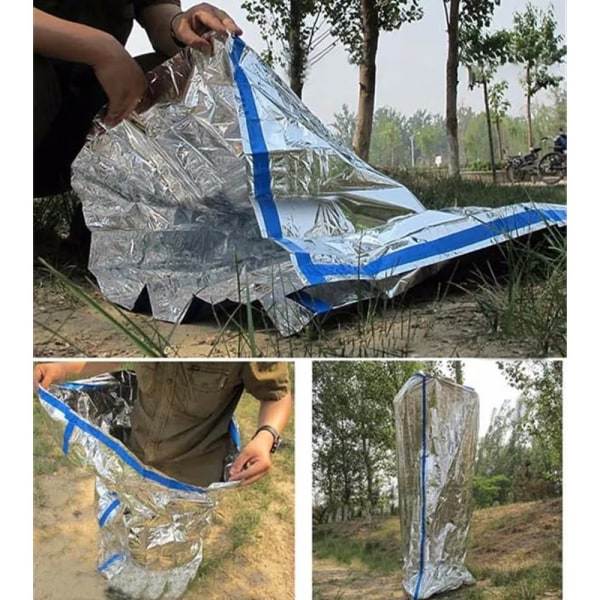 Bærbar sovepose, tykk multifunktionel sovepose kuldebestandig varm nødblanket, velegnet til udendørs camping 2-Pack