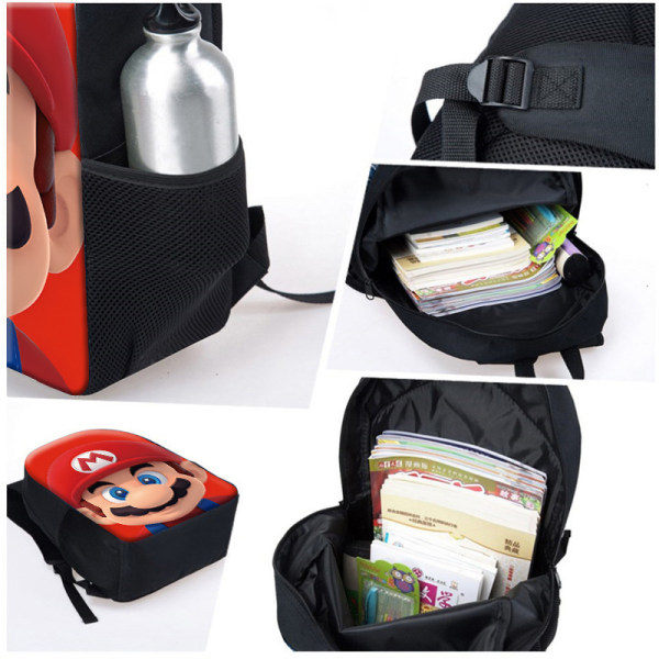 Super Mario Prinsessa Reppu Koululaukku Penaali Lounaslaukku Kolmiosainen Set