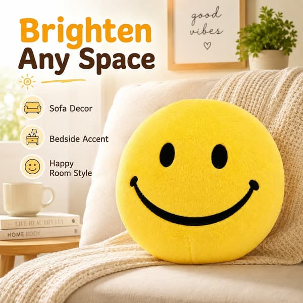 Verity Plys Pude, 9,8 Tommer Uhyggelig Smiley Horror Samlerobjekt, Alder 14+ Blå Smiley Ansigt Blue Smiley Face