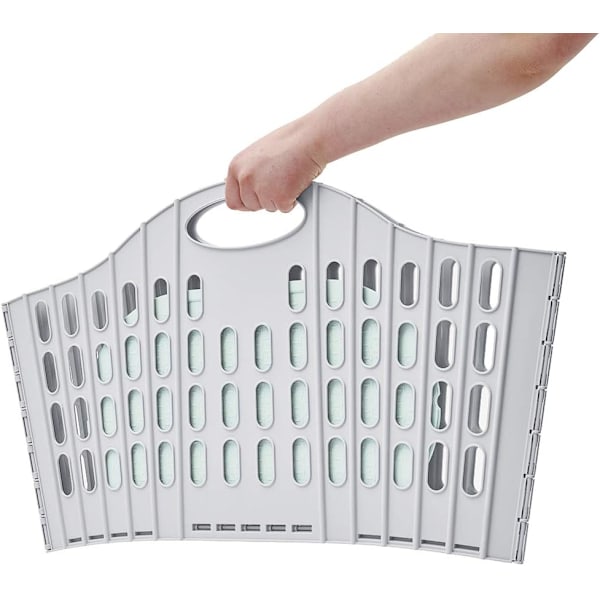Hopfällbar enkel tvättkorg, Multifunktionell bärbar smutsig tvättkorg förvaringskorg, väggmonterad förvaringskorg Grey & Mint
