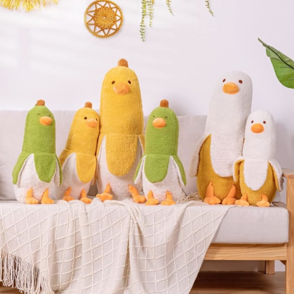 Bananand-Plushleksak Söta Plushie Kramande Plush Kudde And-Stoppad Djur för Flickor och Pojkar Grön 19.7\"