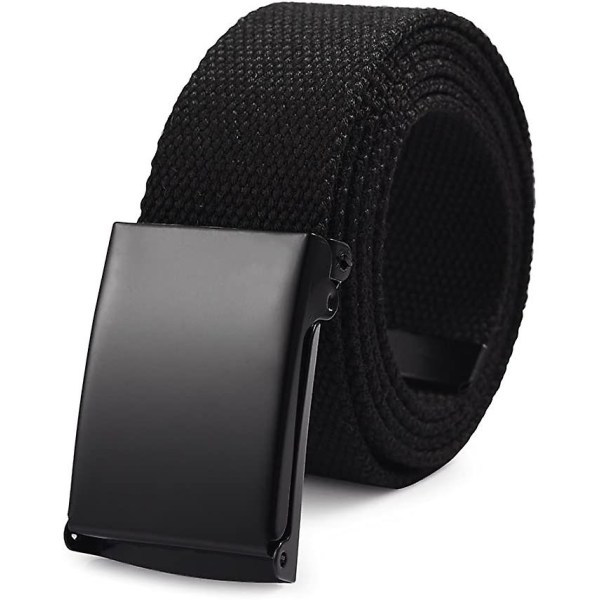 Unisex bälte i nylon och canvas - affärsbälte längd 110 cm bredd 3,8 cm automatiska spännen justerbara med arbetsbälte i tyg för män och kvinnor