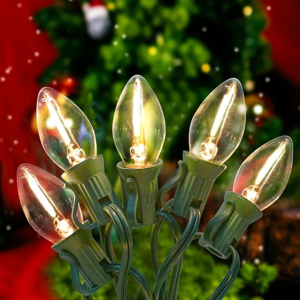 Pallerina C7 LED Julbelysning, 5 Meter, Färgglada Julbelysning, Transparenta Lampor Clear Light