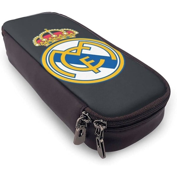 Real Madrid Læder Penalhus Blyant Etui Stationery Taske Kontor Bærbar Opbevaringsboks Kosmetikboks Mappe bd002948 FARVE One Size