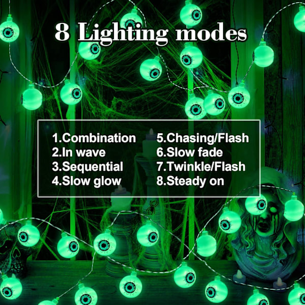 Dekorationslys, 30 LED 16.4Ft Øjenkuglelys Batteridrevet Dekorationslys