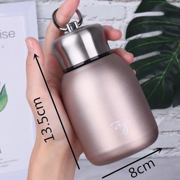 Mini 304 rostfritt stål termos uppgraderad version 300ml liten vakuumisolerad vattenflaska läckagesäker juice mjölk te vakuum kallt och varmt vatten kaffe Silver