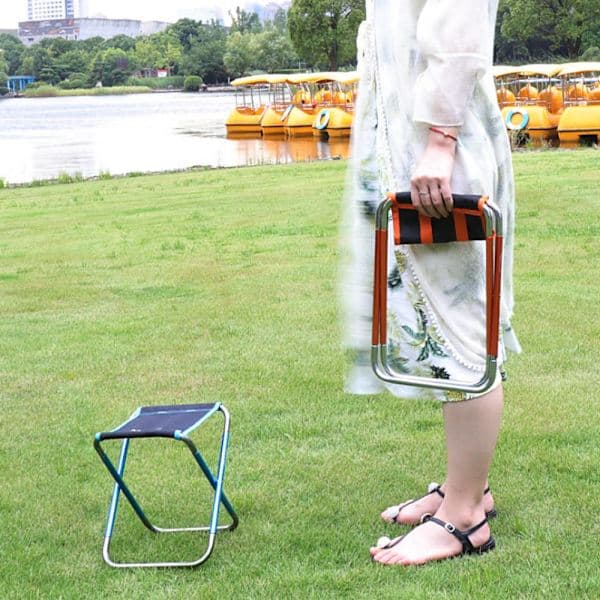 BBQ Camping Portabel Fällstol, Utomhus Mini Aluminium Orange