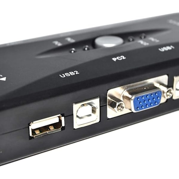 Splitter, 4 Ports USB 2.0 Switch Switch Box Adapter og USB Kabel