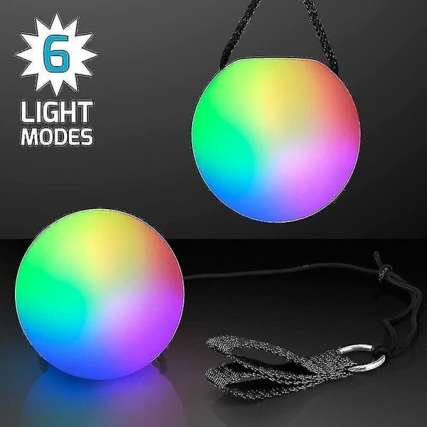 Led Poi Boll Virvlande Ljus Rave Leksak (set om 2) Färgskiftande Poi Bollar [fri frakt]