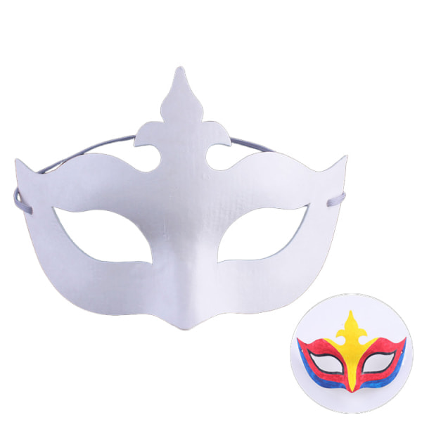 Barnmask Vit Handmålad Pappmask Barnmålning Mask Vit Embryo Färg Mask Fjäril Butterfly