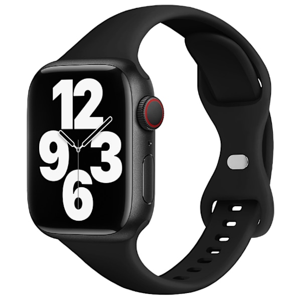 Apple Watch 38/40/41 1/2/3/4/5/6/7/8/SE Musta Silikoninen Ranneke 38/40/41mm